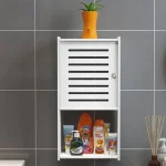 Small & Classy Modern White PVC Wall Mounted Cabinet For Bathroom Essentials