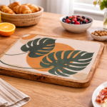 Handcrafted Wooden Decorative Plates with Meena Design,