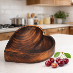 Wooden Heart Shape Serving Bowl