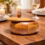 Wooden Casserole with Lid Cover, Roti & Chapati Storage Box